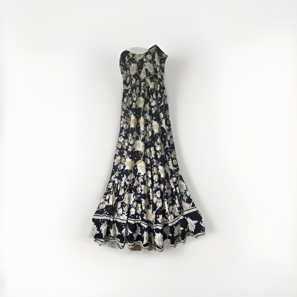 Free People Little of Your Love Jumpsuit Moonless Combo Floral Wide Leg Size L - Picture 4 of 9